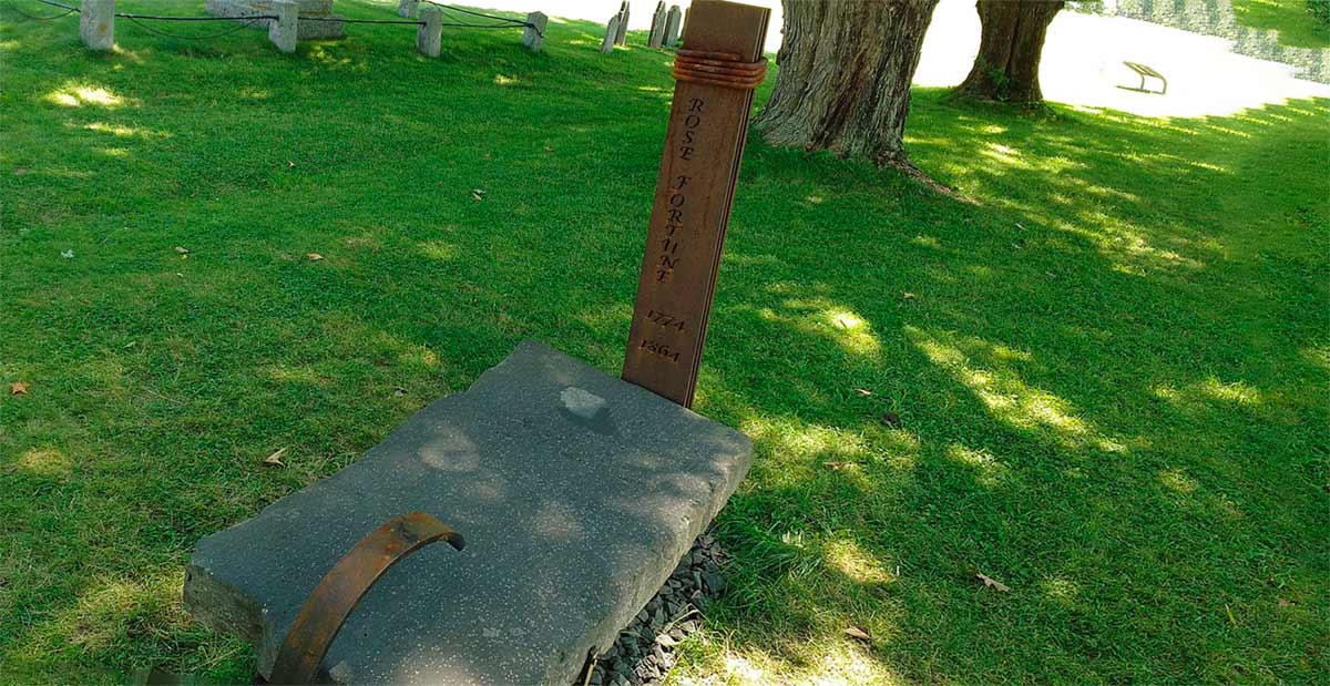 Rose Fortune's memorial marker in the Garrison Cemetery