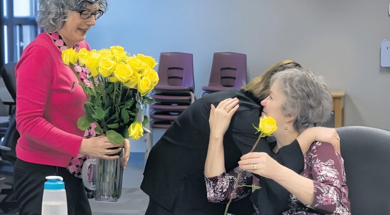 Lavinia Parrish Zwicker presented yellow flowers